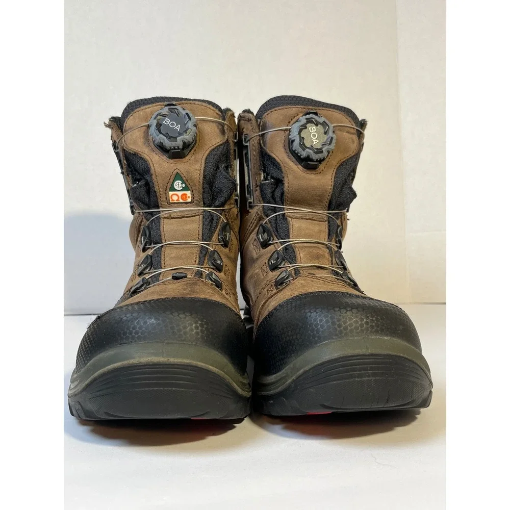 Red Wing Waterproof Safety‎ Toe BOA Lacing Work Boots Brown Black Size 8 EE